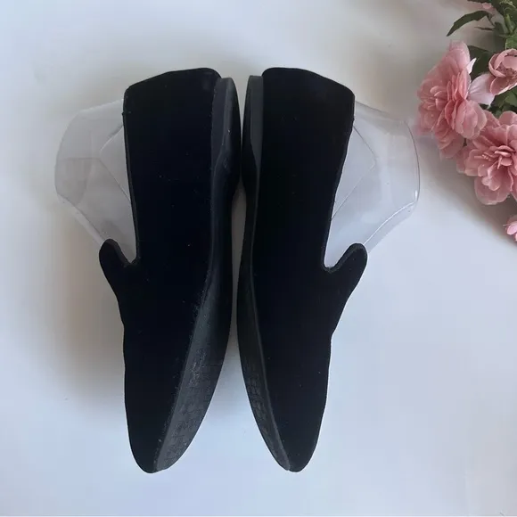 Birdies The Starling Black Velvet Smocking Flat Loafer Shoes