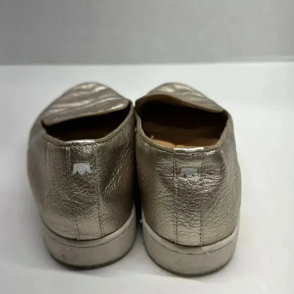 Birdies The Swift Gold Slip On Leather Sneakers Shoes Women's Size 7
