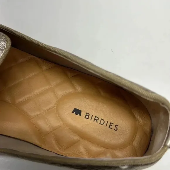 Birdies The Swift Gold Slip On Leather Sneakers Shoes Women's Size 7