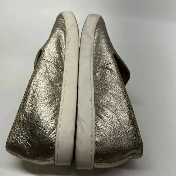 Birdies The Swift Gold Slip On Leather Sneakers Shoes Women's Size 7