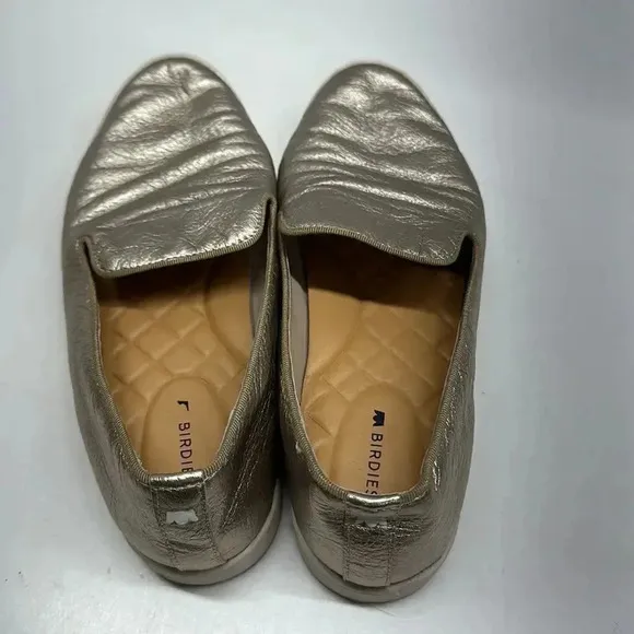 Birdies The Swift Gold Slip On Leather Sneakers Shoes Women's Size 7