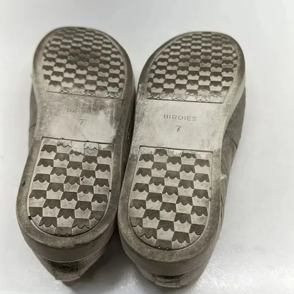 Birdies The Swift Gold Slip On Leather Sneakers Shoes Women's Size 7