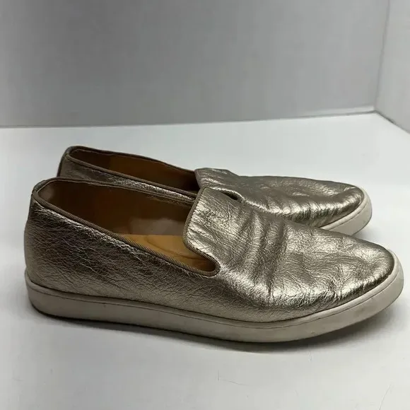 Birdies The Swift Gold Slip On Leather Sneakers Shoes Women's Size 7