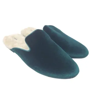 Birdies | Women's Phoebe Emerald Faux Fur Lined Slides (Size 11)