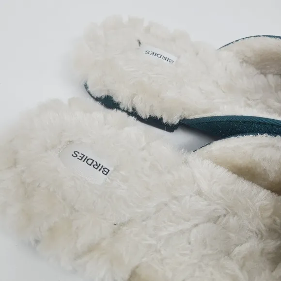 Birdies | Women's Phoebe Emerald Faux Fur Lined Slides (Size 11)