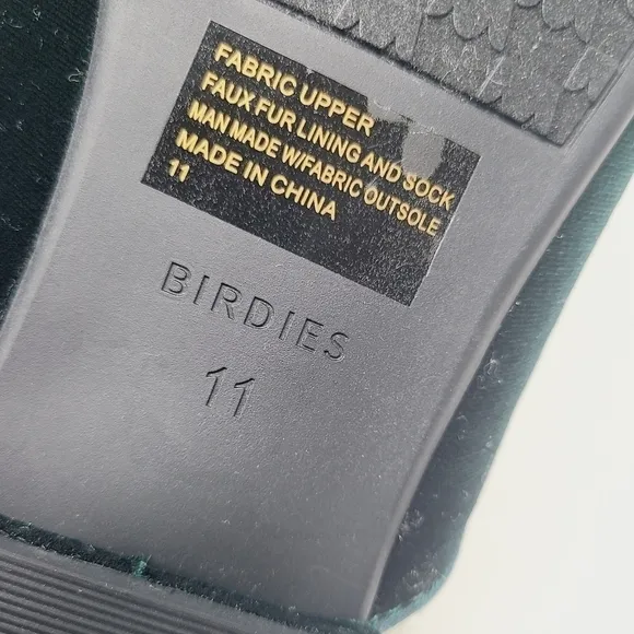 Birdies | Women's Phoebe Emerald Faux Fur Lined Slides (Size 11)