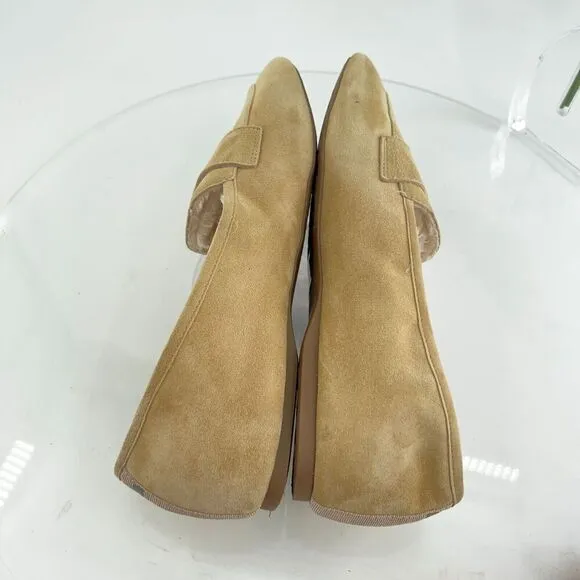 Birdies Womens Size 10.5 The Vesper Penny Loafers Slippers Suede Tan Faux Fur