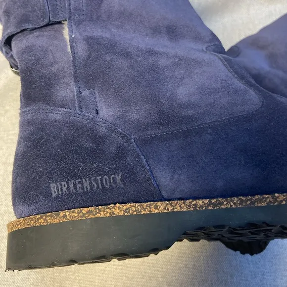 BIRKENSTOCK Uppsala Shearling SuedeLeather Navy Boots. Size 41. F-10