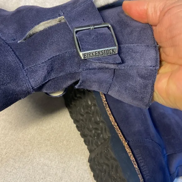 BIRKENSTOCK Uppsala Shearling SuedeLeather Navy Boots. Size 41. F-10