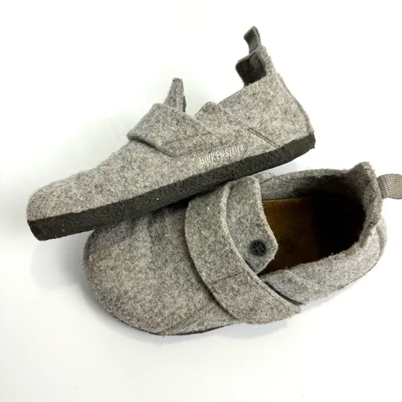 Birkenstock Zermatt HL Kids Slide Felt Slippers EU 31 US 13-13.5 Light Gray EUC!