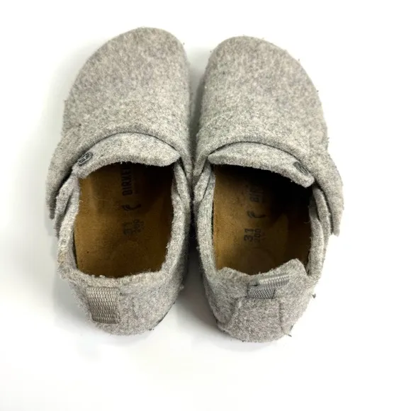 Birkenstock Zermatt HL Kids Slide Felt Slippers EU 31 US 13-13.5 Light Gray EUC!