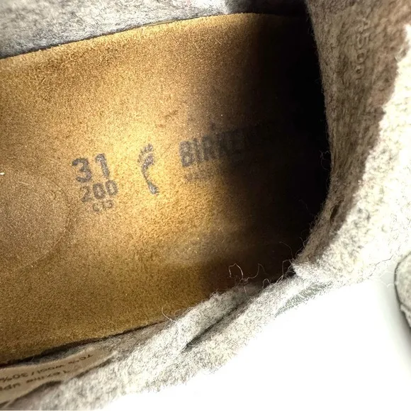 Birkenstock Zermatt HL Kids Slide Felt Slippers EU 31 US 13-13.5 Light Gray EUC!