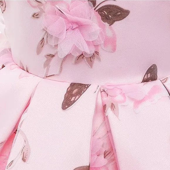 Birthday princess butterflies and flowers luxury embroidered dress 5037