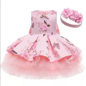 Birthday princess butterflies and flowers luxury embroidered dress 5037