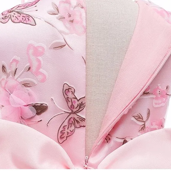 Birthday princess butterflies and flowers luxury embroidered dress 5037