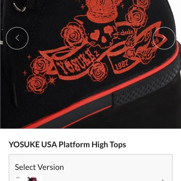 Black and Red Platform High Tops