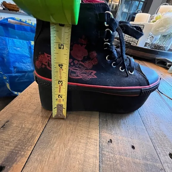 Black and Red Platform High Tops