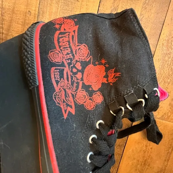 Black and Red Platform High Tops