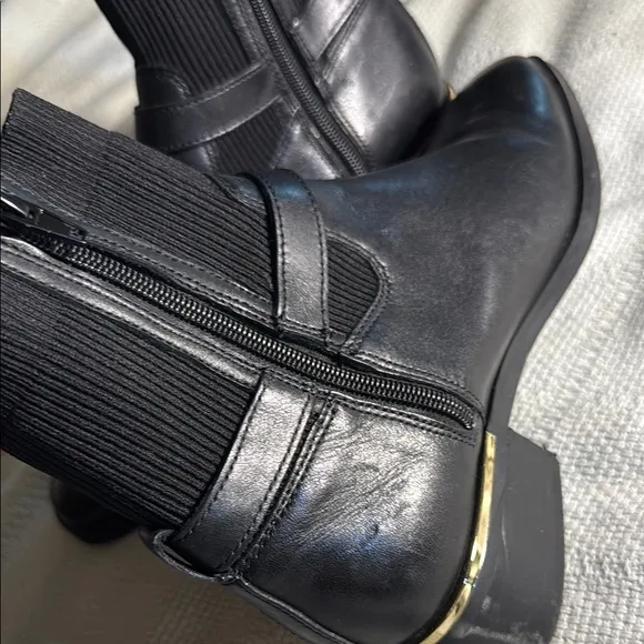 Black Ankle Boots with Chain Detail