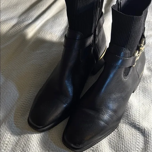 Black Ankle Boots with Chain Detail