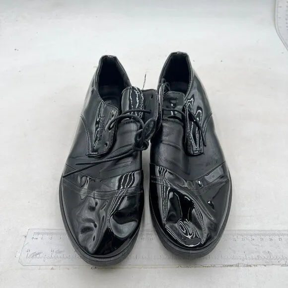 Black Men's Oxford Classic Plain Toe Lace-up Leather Modern Business Dress Shoes