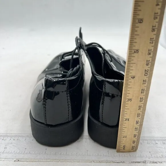 Black Men's Oxford Classic Plain Toe Lace-up Leather Modern Business Dress Shoes