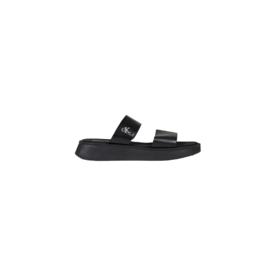 Black Platform Slide Sandal