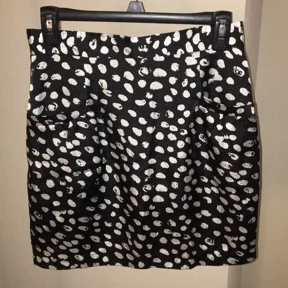 Black   White Polka Dot Skirt