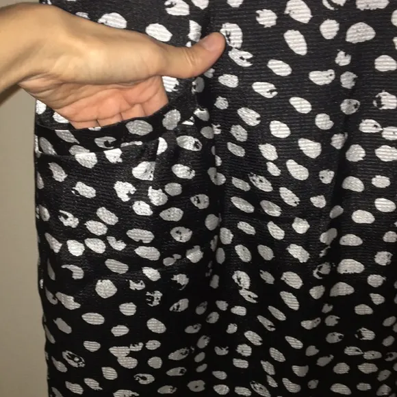 Black   White Polka Dot Skirt