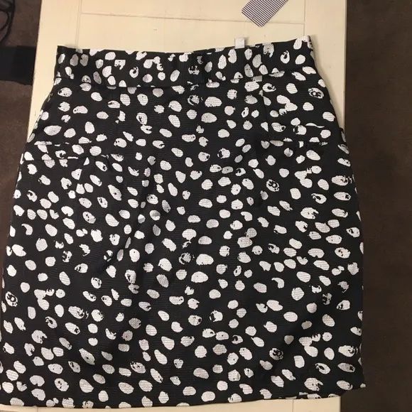 Black   White Polka Dot Skirt