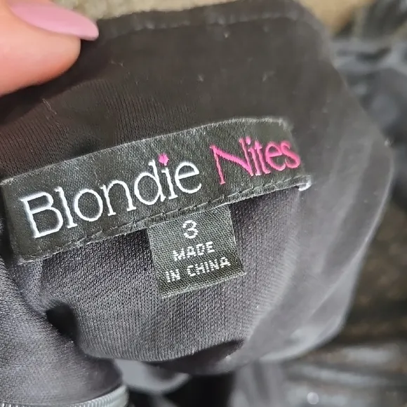 Blondie Nites Glitter Black and Silver Prom Dress