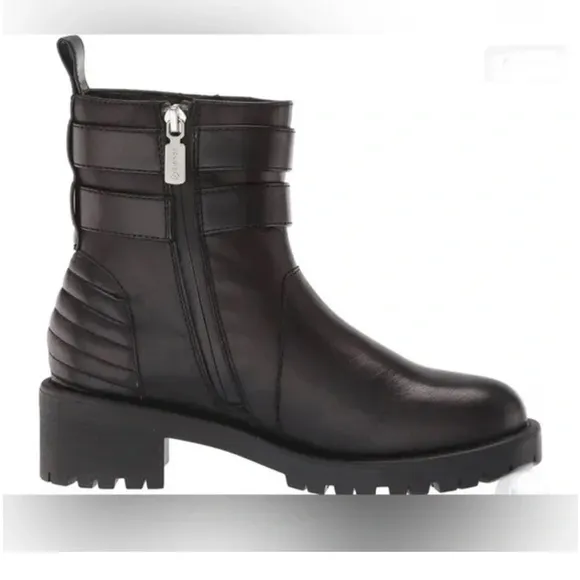 Blondo Mable black Combat lug sole double buckle waterproof moto size 8.5