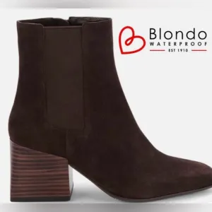 Blondo Selena Waterproof Brown Suede Ankle Boots Size 9.5 New With Tag