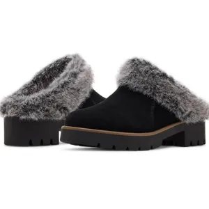 👠Blondo Women's Black Fur-Lined slide on Shoes 9.5 waterproof