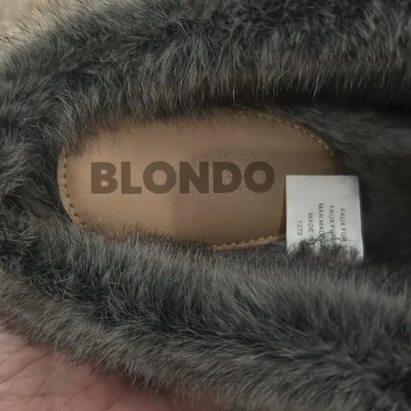👠Blondo Women's Black Fur-Lined slide on Shoes 9.5 waterproof