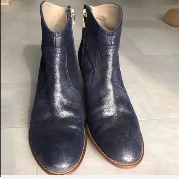 Blue Gray Sparkle Maison Auguste ankle booties 10