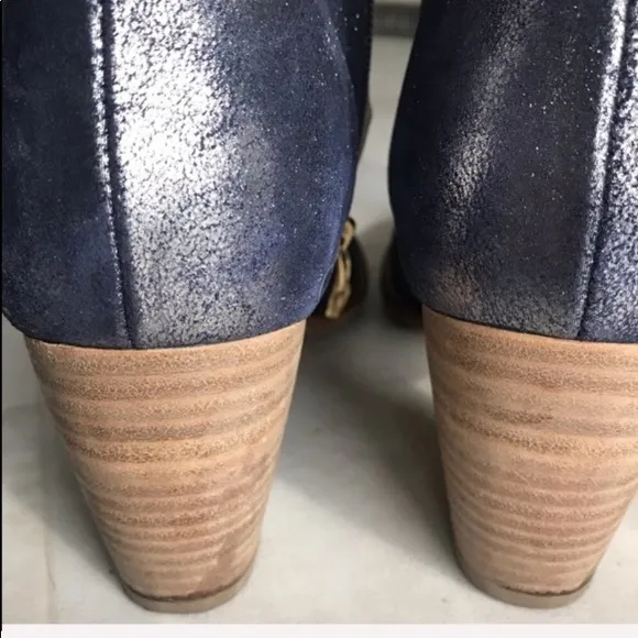 Blue Gray Sparkle Maison Auguste ankle booties 10