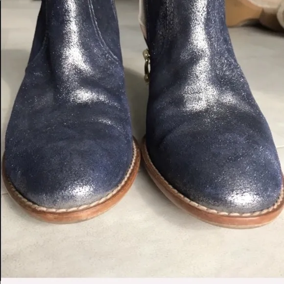 Blue Gray Sparkle Maison Auguste ankle booties 10