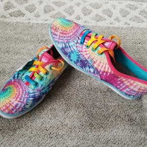 BOBS from Skechers Multi Tie-Dye Lace-Up NEW