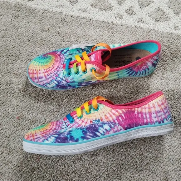 BOBS from Skechers Multi Tie-Dye Lace-Up NEW