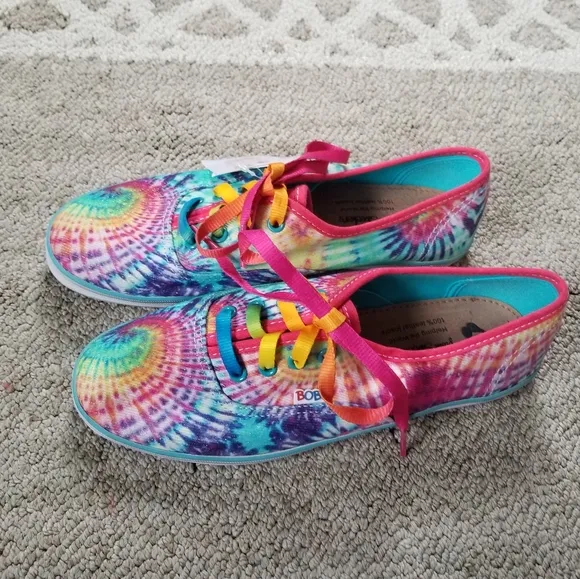 BOBS from Skechers Multi Tie-Dye Lace-Up NEW