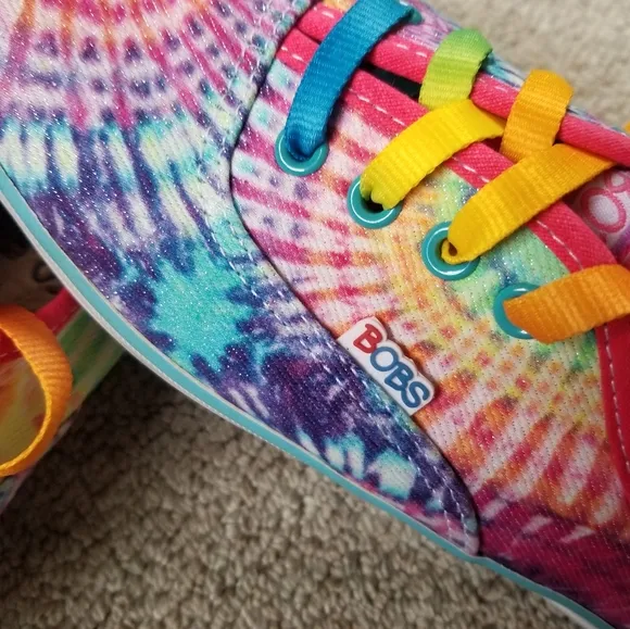 BOBS from Skechers Multi Tie-Dye Lace-Up NEW