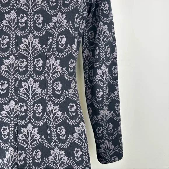 Boden Indigo and Lavender Floral Dress sz 4L Classic Quite Luxury