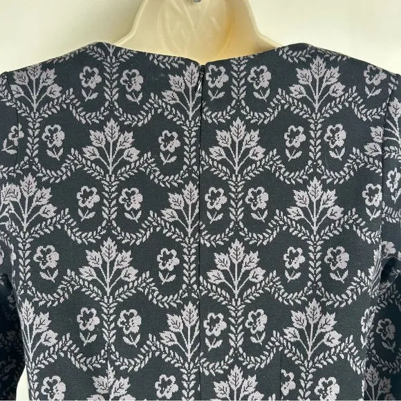 Boden Indigo and Lavender Floral Dress sz 4L Classic Quite Luxury