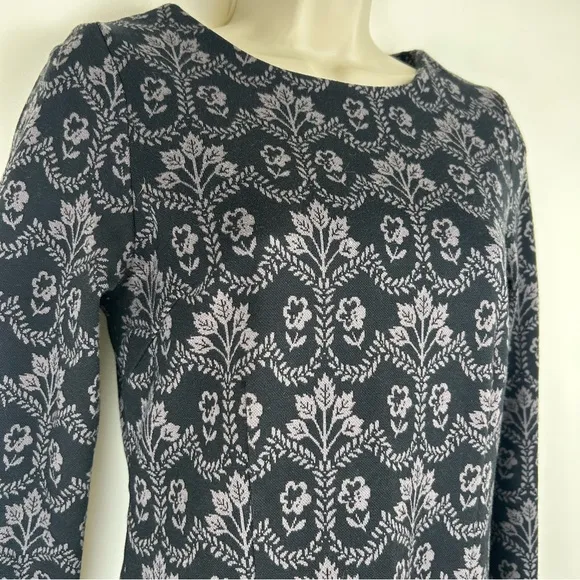Boden Indigo and Lavender Floral Dress sz 4L Classic Quite Luxury