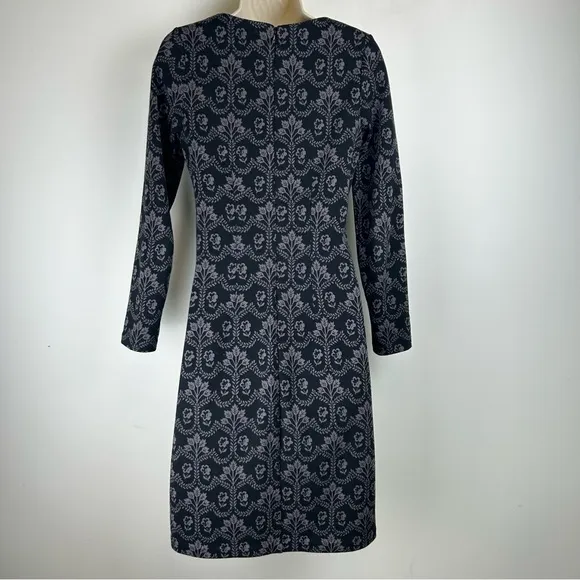 Boden Indigo and Lavender Floral Dress sz 4L Classic Quite Luxury