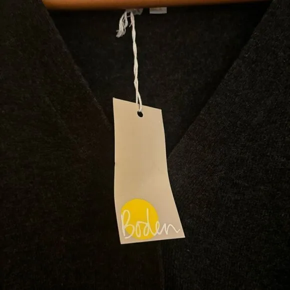 Boden NWT Knitted Cardigan Wool Cashmere Blend Grey Minimalist Elegant Dress 6