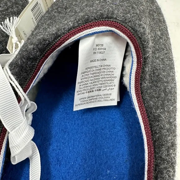 Boden Slip on Slippers Grey Men’s 9 EUR 42 Textured felt wool w/ Sherpa NEW