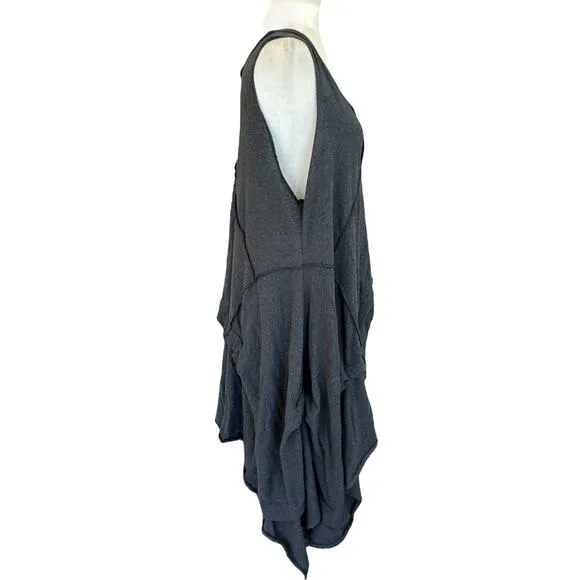 Bodil Tunic Dress Medium Asymmetric Lagenlook Minimalist Boho Grunge Whimsigoth