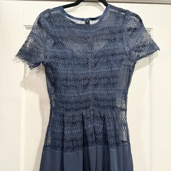 BodyFrock shapewear navy blue lace midi dress self portrait 6 wedding guest